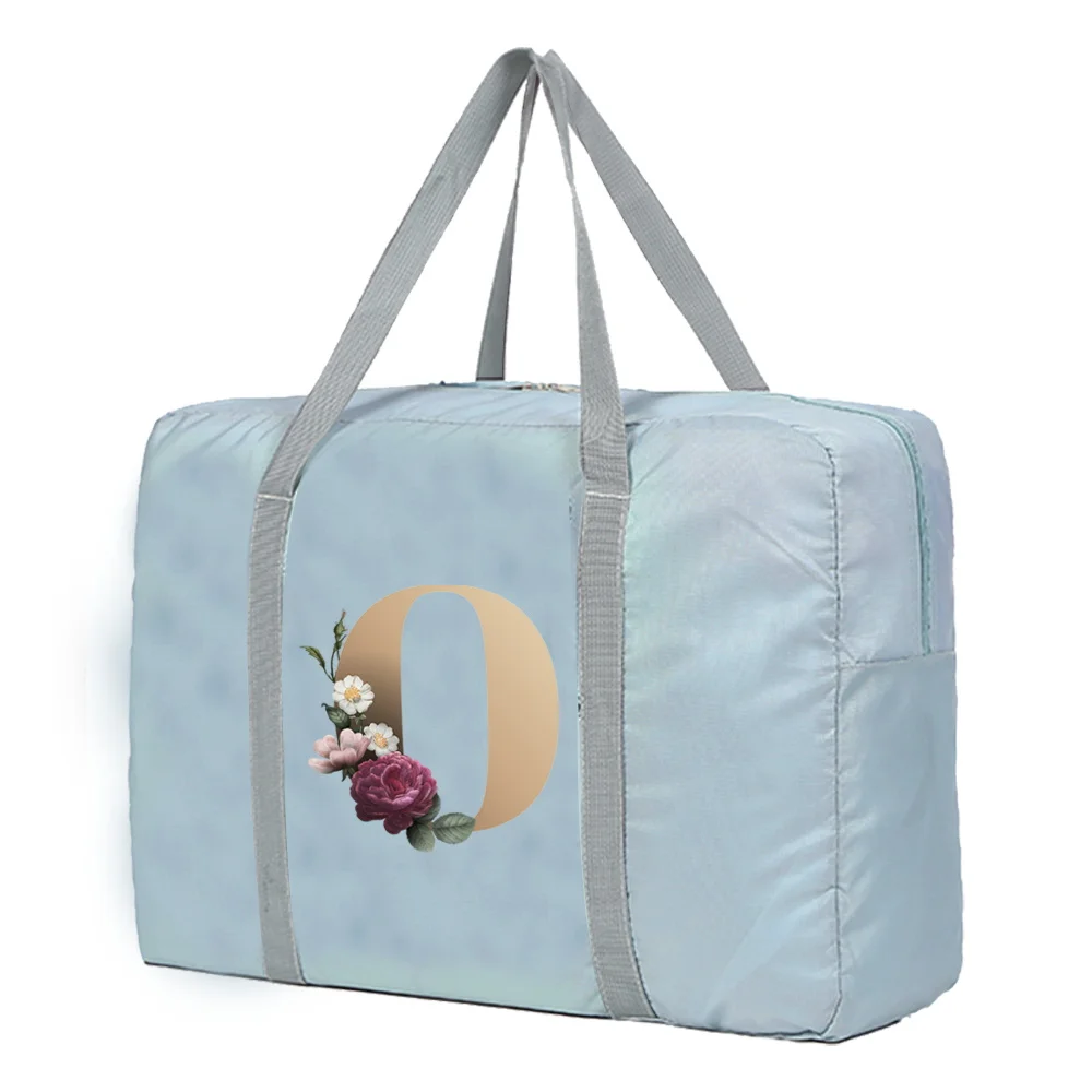 Large Capacity Travel Bag Unisex Organizers Foldable Luggage Handbags  Clothes Storage Duffle Carry on Bags Gold Lettern Series