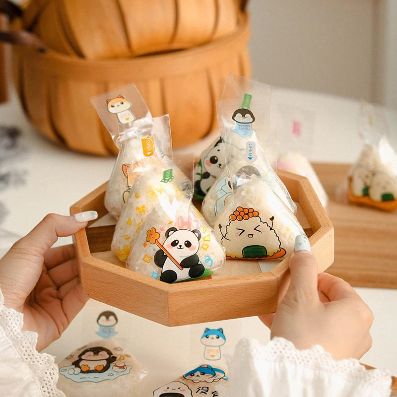 50/100Pcs 일본식 삼각형 쌀볼 일회용 포장 가방 노리 오니기리 스시 가방 스시 만들기 틀 도시락 액세서리