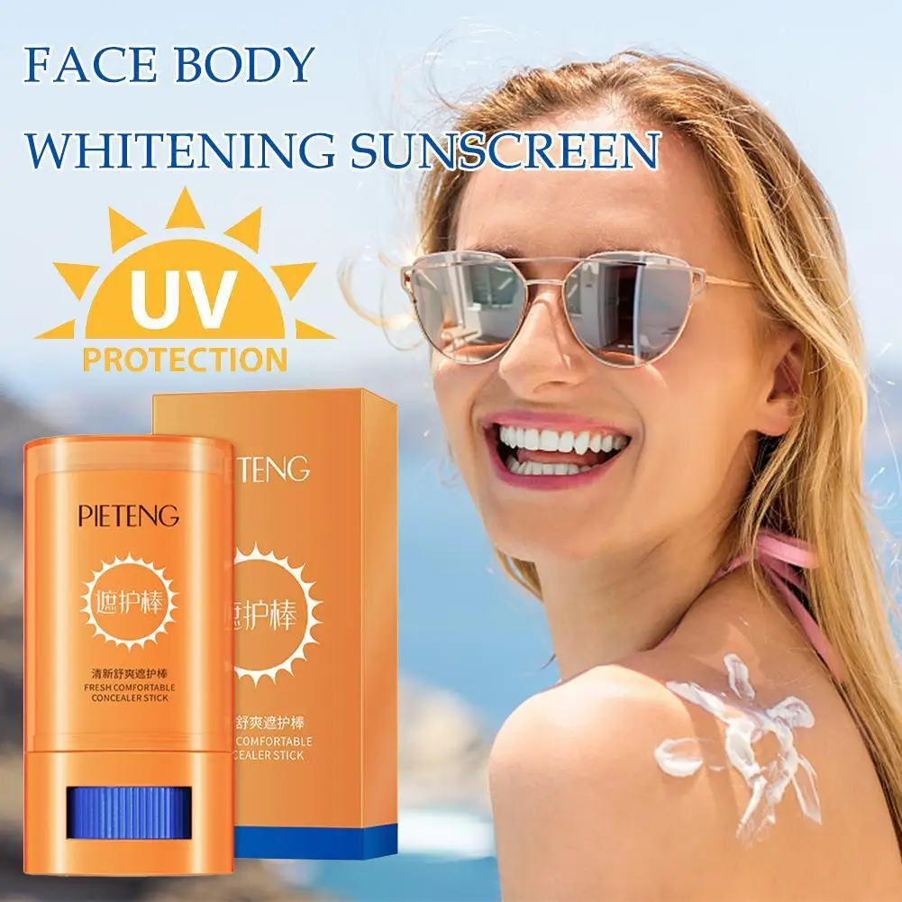 Face Body Sunblock Stick Whitening Sunscreen Moisturizing UV Protector Refreshing Isolation Brightening Concealer Waterproof