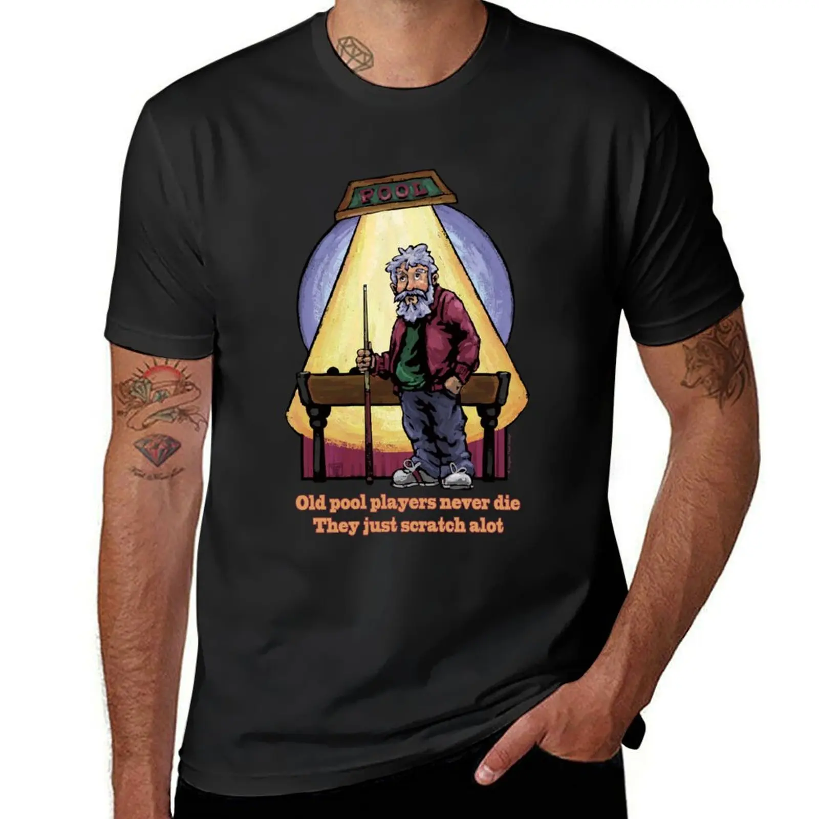 

Old Pool Players T-Shirt boys animal print korean fashion oversized t shirts for men