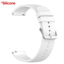 Leather Strap - Premium Soft Replacement Wristband, 22mm/20mm, Compatible with Smartwatches for 22mm Universal (White 4)