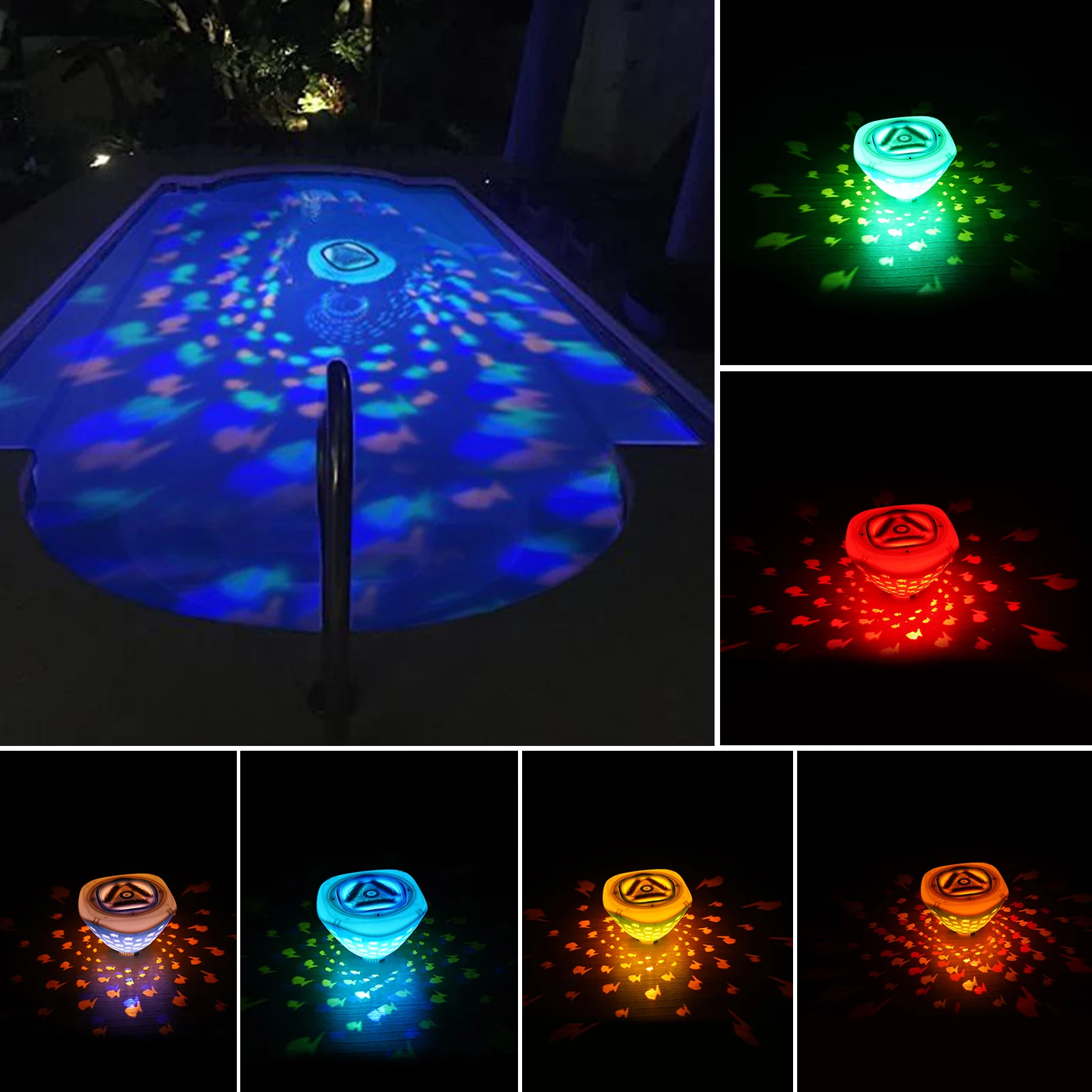Submersible LED Pool Lights 4 Colors Underwater Pond Light Waterproof Pool Hot Tub Light for Fountain Swimming Party Decor submersible pool lights