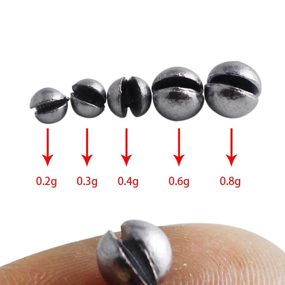 Lead Split Shot Fishing Weights Kit - 5 Sizes Removable Egg Sinkers for Angling
