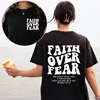 Faith Over Fear Christian Women T-shirts Christian Clothes Jesus Fashion Trendy T-shirts Bible Verse Sportwear Aesthetic Clothes 1