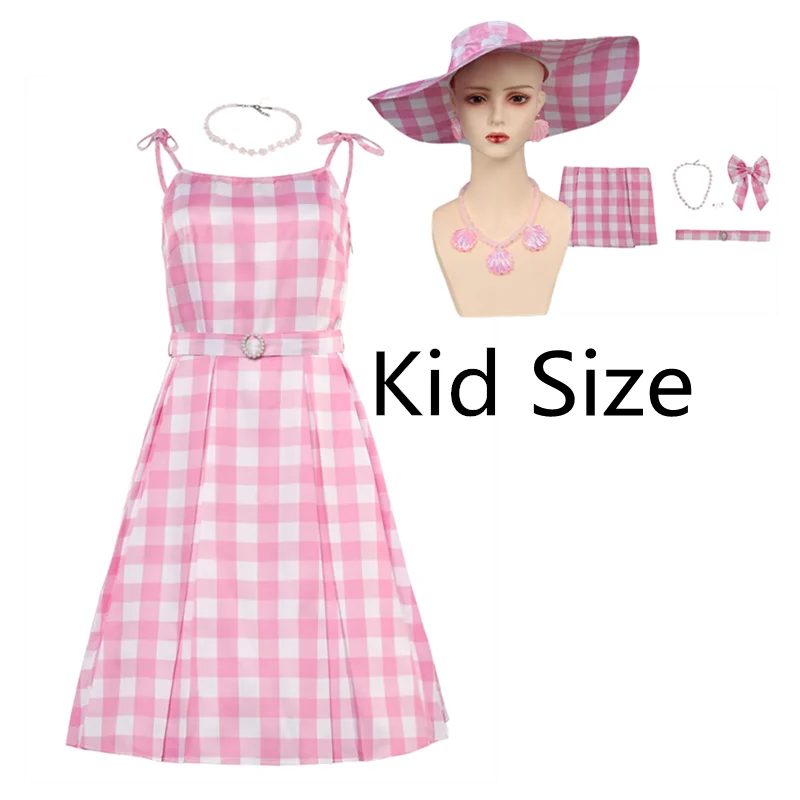 

Kids Babier Margot Cosplay Costume Girls Dress Hat Necklace Earrings Halloween Carnival Party Fashion Suit