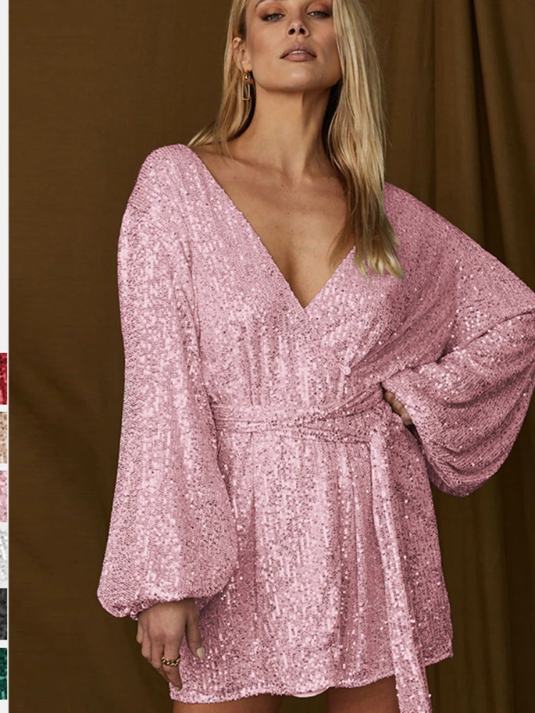 Mini vestido Kureha con ojales en jersey de rayón gris lila