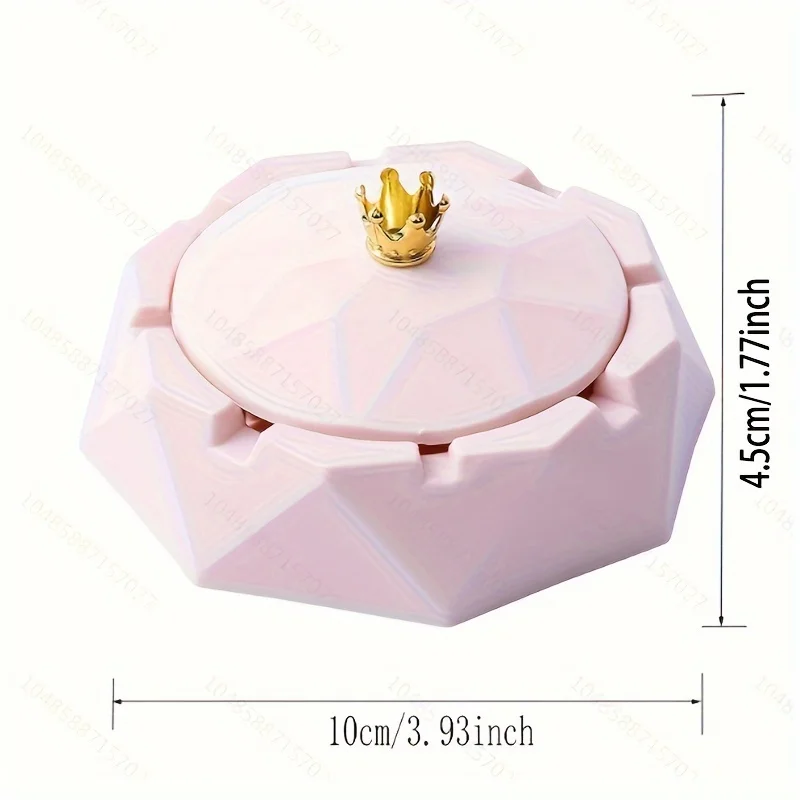 Fashionable octagonal ashtray with lid durable and smoke proof design suitable for home and office decoration