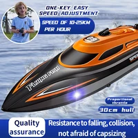 RC Battery Boat 2.4Ghz 25km/h High-Speed Remote Control Racing Electric Speedboat Low Battery Alarm Mini RC Ship Toys Kids Adult 3
