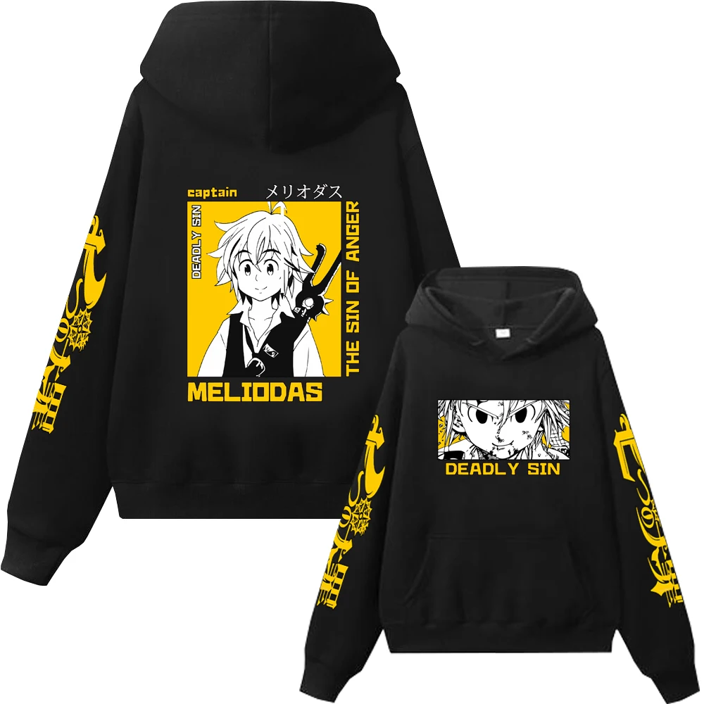 

Anime The Seven Deadly Sins Hoodie Harajuku Pullovers Long Sleeves Couple Sweatshirt Man Woman Streetwear