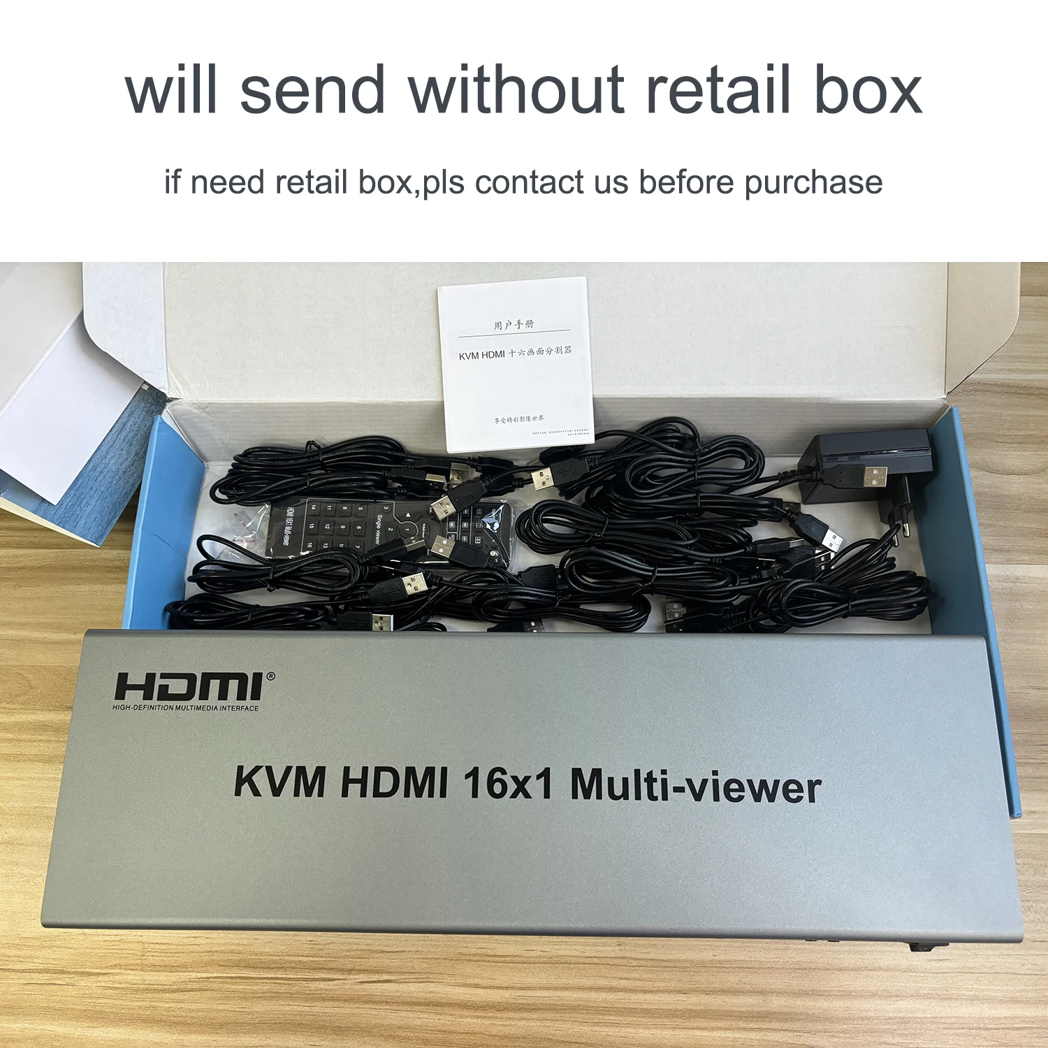 1080p 60Hz HDMI KVM 쿼드 스크린 멀티 뷰어 16입력 1출력 심리스 스위치 HDMI 멀티뷰어 비디오 분배기 (USB 마우스 키보드용)