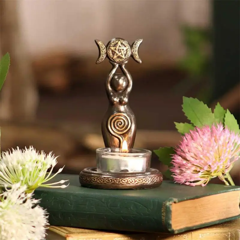 

Resin Candle Holder Light Handicraft Ornaments Home Decoration Garden Study Candlestick Decors Home Decoration