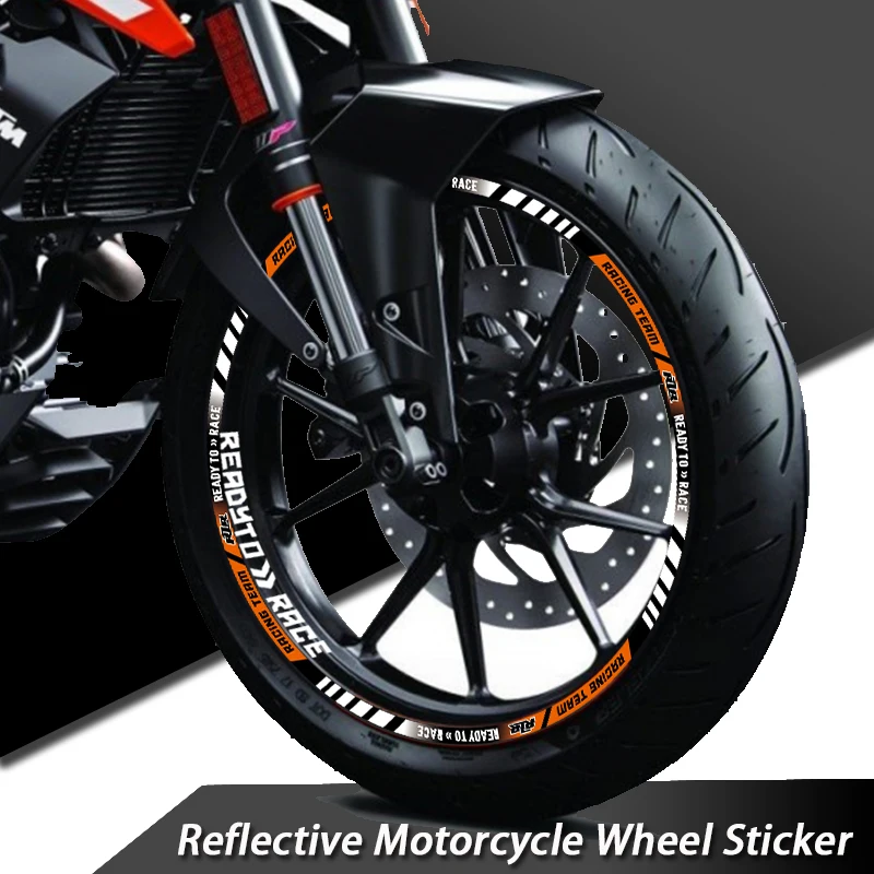 Reflective Motorcycle Wheel Sticker Rim Decals Stripe Tape Hub Accessories For KTM Duke 200 Ng125 390 250 RC 790 690