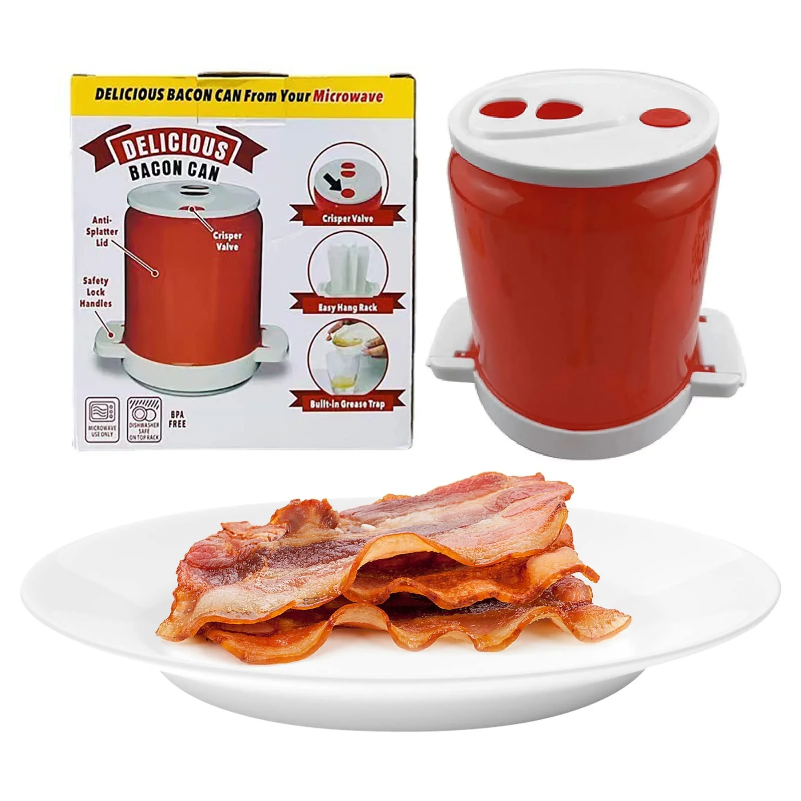 

Microwave Bacon Cooker Bacon Rack for Microwave Oven Yummy Bacon Reduce Fat by up to 35% for a Healthy Breakfast Easy to Clean