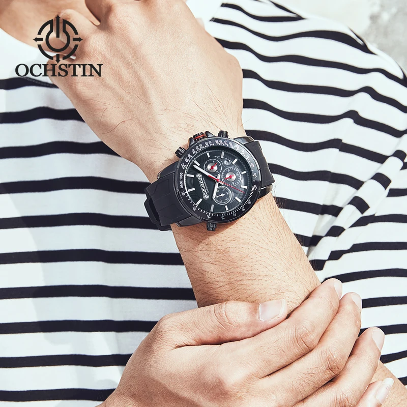 OCHSTI Hot 2024 Navigator Series Personalized Trend Multi functional Quartz Movement Waterproof Watch Men's Quartz Watch