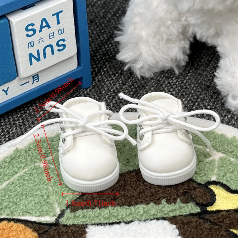 Sitting Party Doll Mini Leather Shoes Universal Sneakers Cotton Doll Leather Shoes PU Cartoon Doll Clothes Shoes