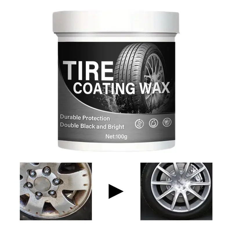 

100g Tire Refurbishing Agent Cleaner Coating Car Wheel Brightener And Plating Cream Tire Coating Wax Tire Shine Coatings For Car