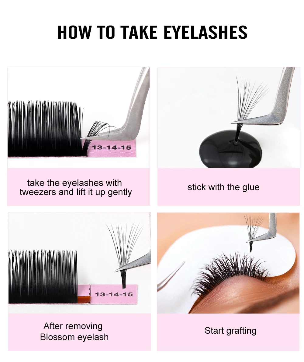 NATUHANA Klassische Kamelien-Wimpernverlängerungen, gemischte 3 Längen, künstliche Nerz-Rundwimpern, weiches, natürliches Volumen, Augenverlängerung, Make-up – Detail 12