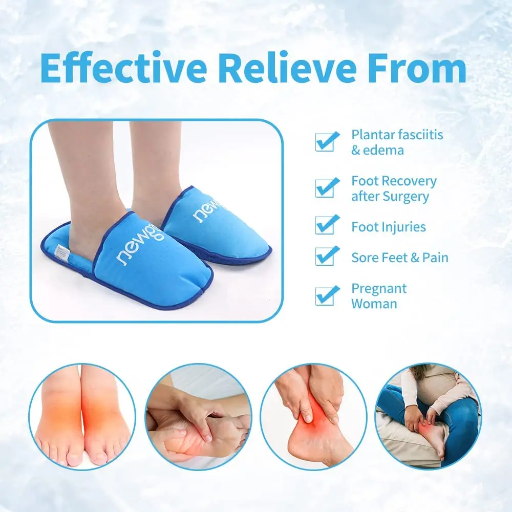 NEWGO Gel Ice Pack Slippers For Foot Injuries Hot Cold Therapy