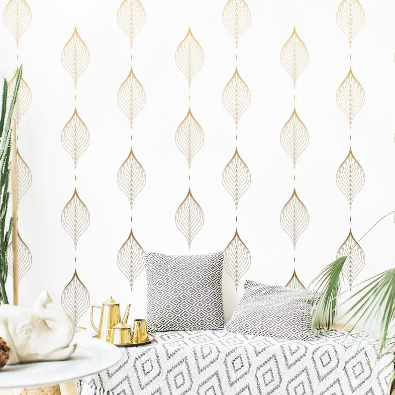 BotanicalWallDecalsModernVinylDecalSetFlowerBlossomsLeaf