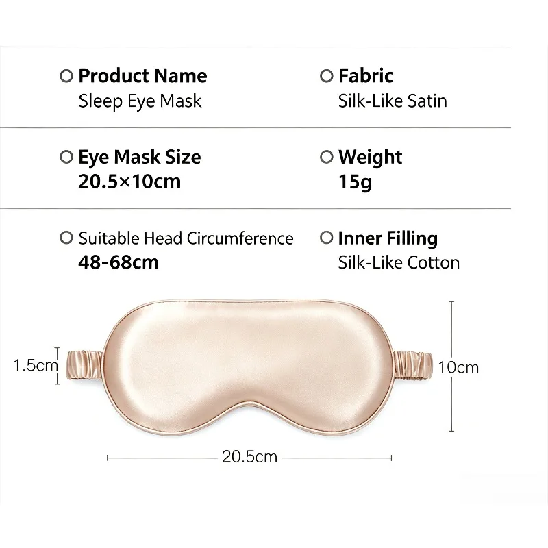 Luxurious Silk Sleep Mask - Soft, Breathable, and Light-Blocking for Ultimate Comfort and Relaxation