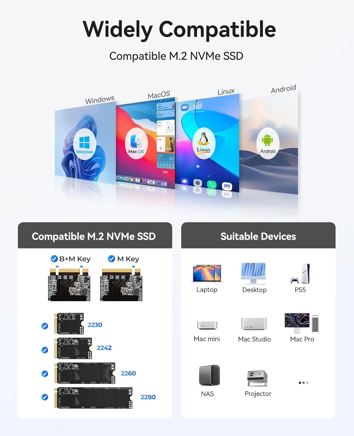 ORICO 40Gbps SSD 외장형 하드 드라이브 인클로저 NVME M.2 올플래시 도킹 스테이션 4K/8K 비디오 편집/데이터 전송을 위한 최대 32TB 지원