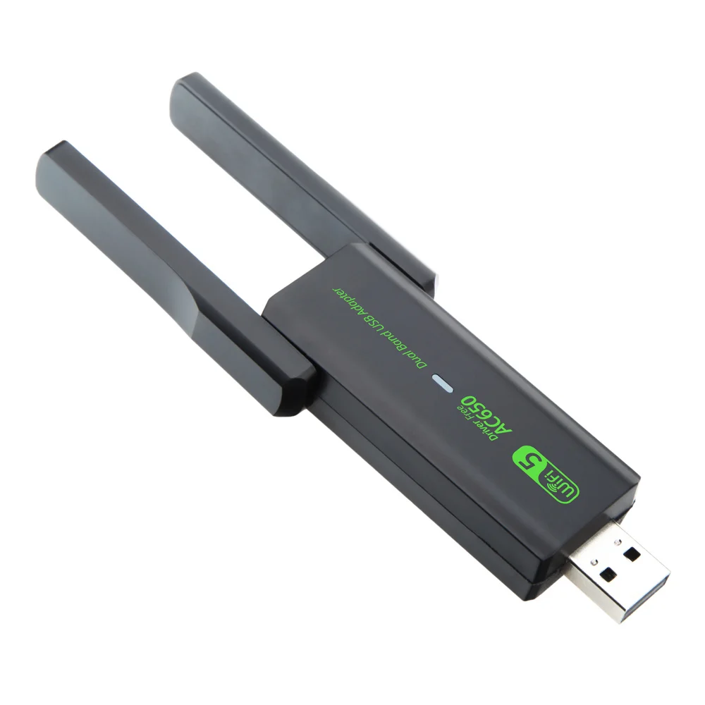 듀얼 밴드 USB wifi 650Mbps 어댑터 2.4GHz 5GHz WiFi 2 안테나 PC 미니 컴퓨터 600Mbps 네트워크 카드 수신기