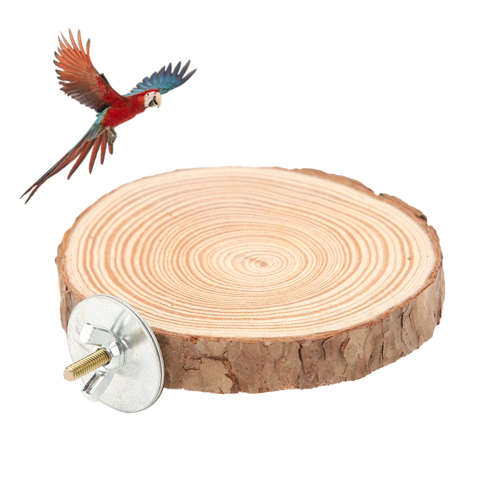 Birds Round Perch  Natural Wooden Stand for Cage Birds Parrots Biting Standing Round Natural Wood Stand for Bird 6