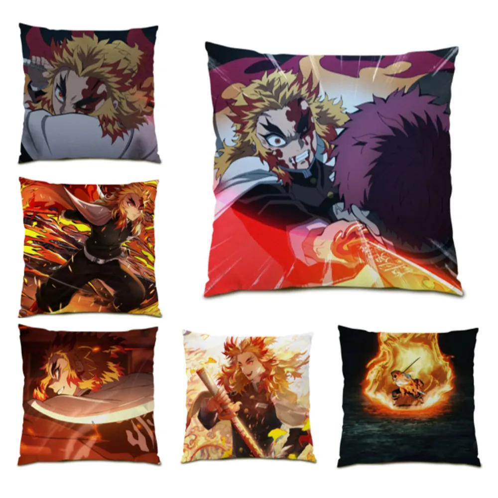 

Demon Slayer Anime Pillowcase Rengoku Kyoujurou Pillow Cover Cartoon Character Cushion Cover 45x45 for Anime Fans Sofa Bed B0119