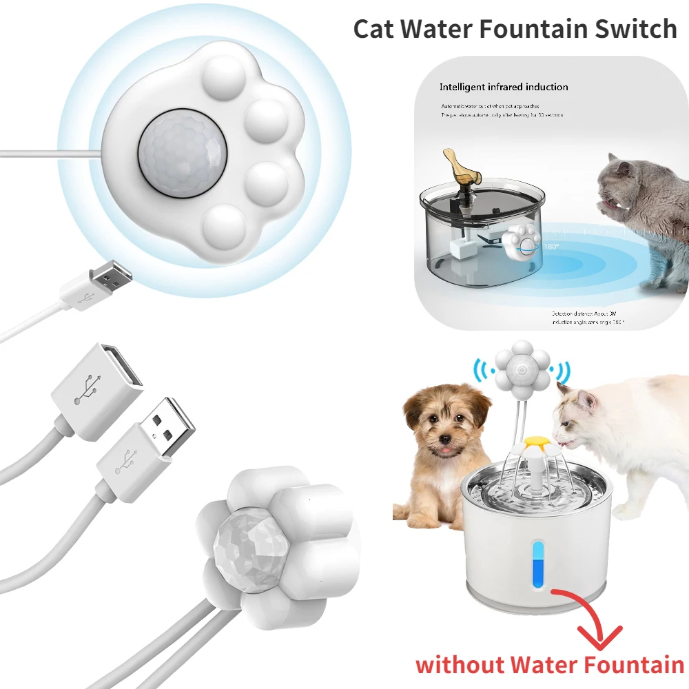 Automatic Water Fountain Cats Motion Sensor Cat Water Fountain