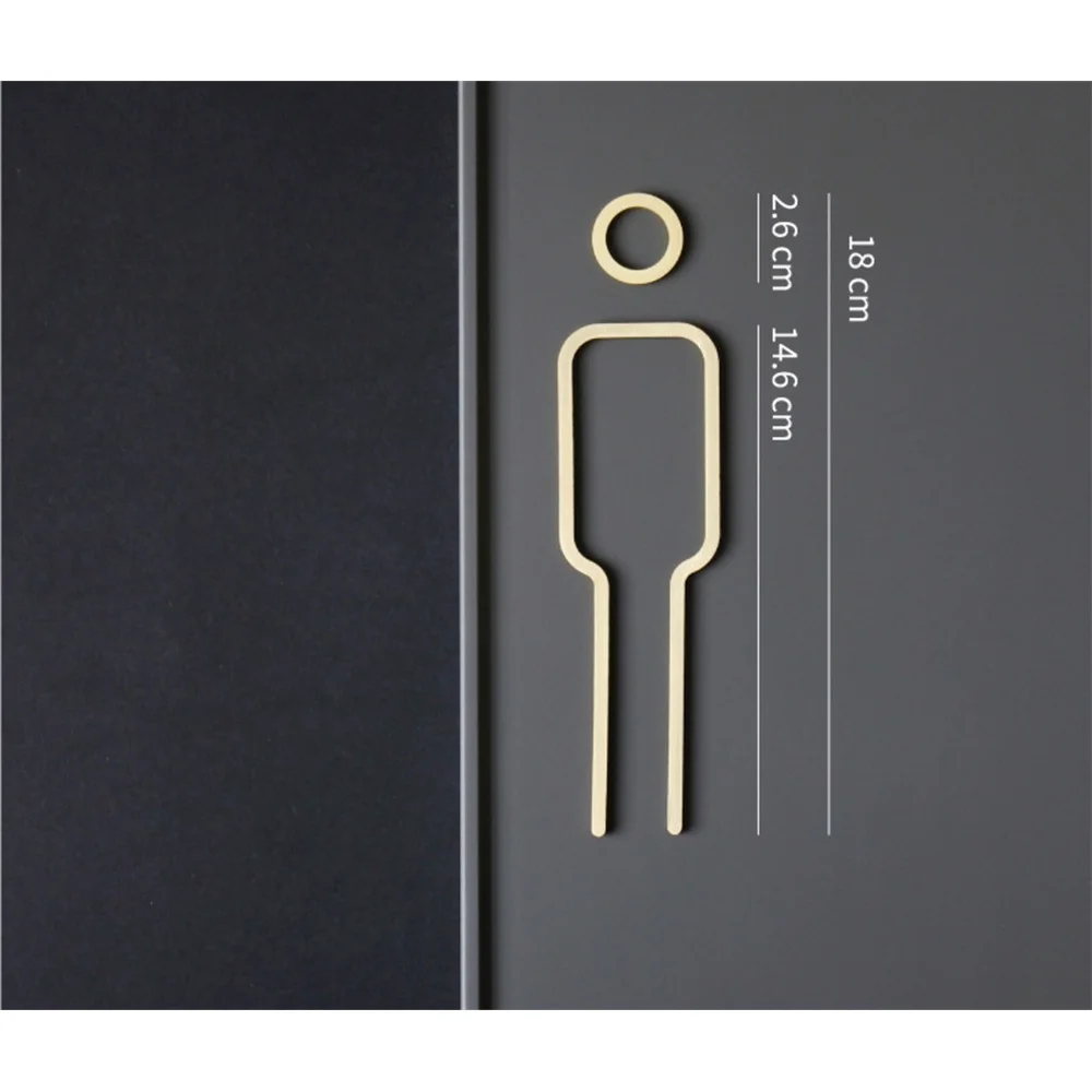 Brass Creative Men's and Women's Toilet Doorplate Wash Room Sign Wc Plate Metal Signage Board