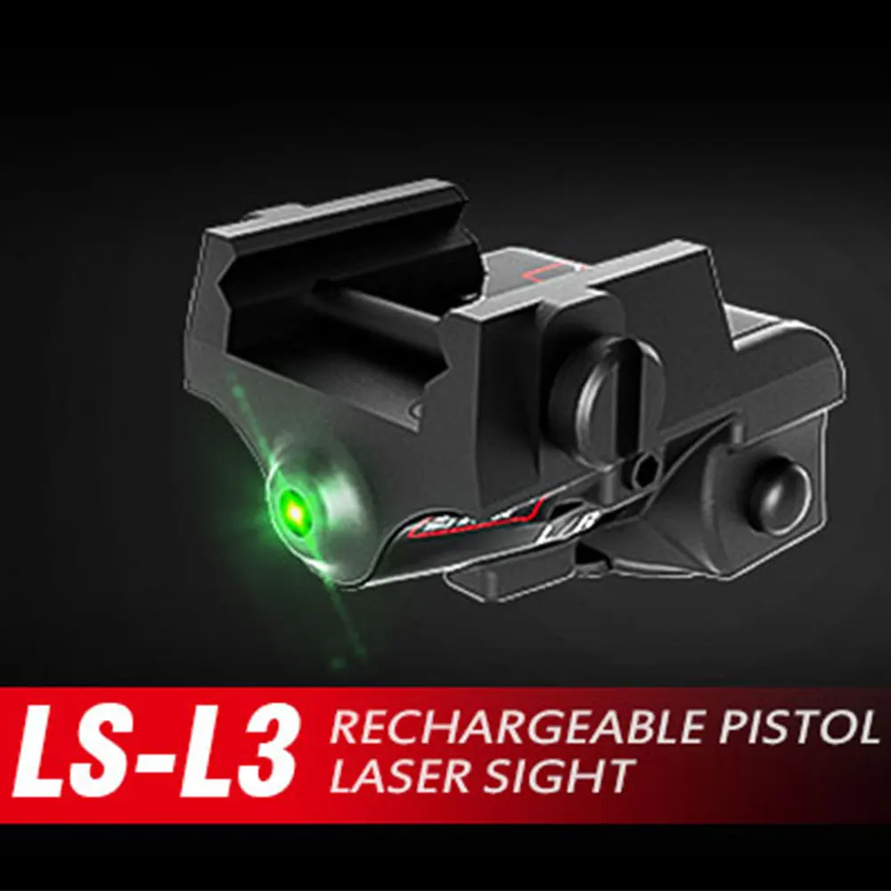 USB Rechargeable Pistol Gun Green Blue Laser Sight 20mm For Glock 17 Taurus G2c