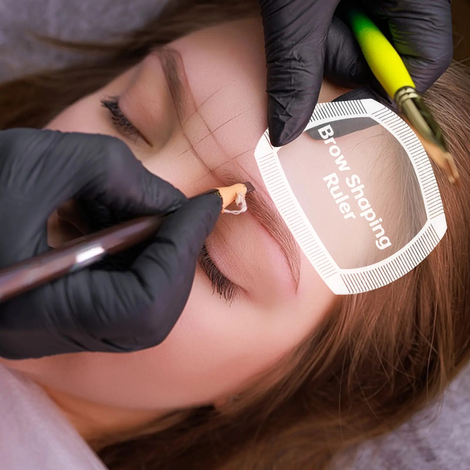 눈썹 맵핑 룰러 플라스틱 쉐이핑 툴 키트 간편 눈썹 그리기 가이드 전문 메이크업 스텐실 빠른 정밀 눈썹