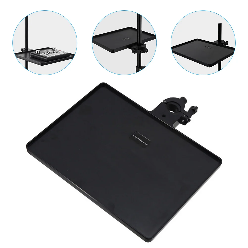 Adjustable Height Plastic Tray Microphone Stand Shelf Sound Card Holder Clip On Rack Live Broadcast Accessory