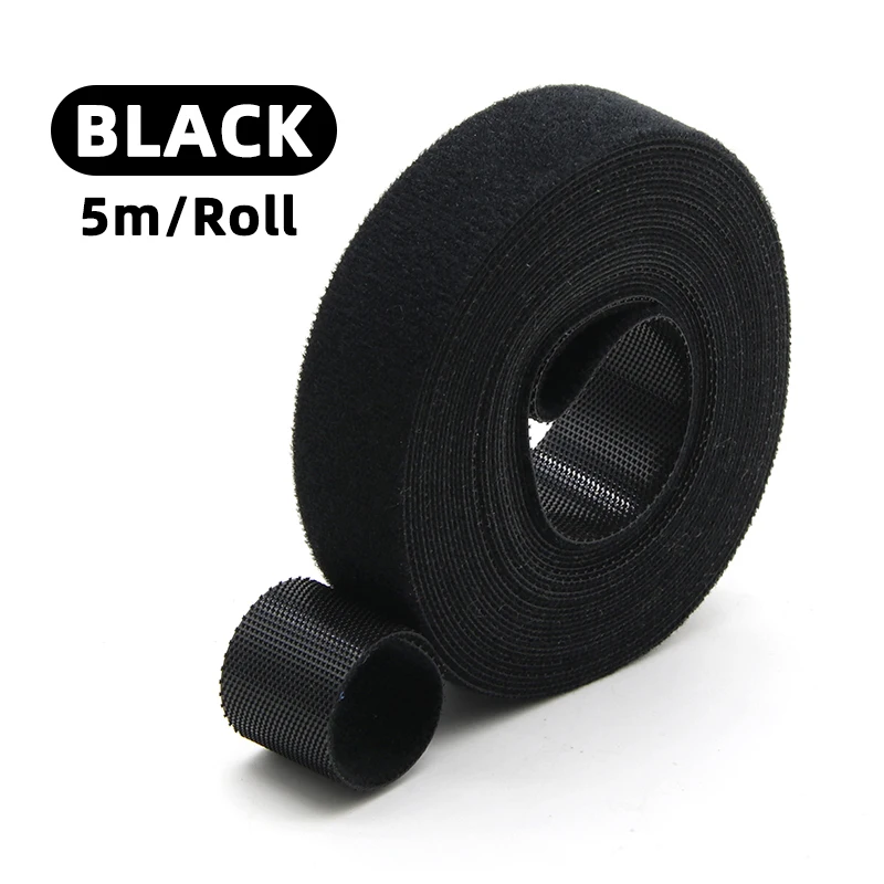 Reusable Nylon Hook and Loop Fastening Cable Ties – 5M Roll, Multi-Width Options for Wire Organizing and DIY Projects