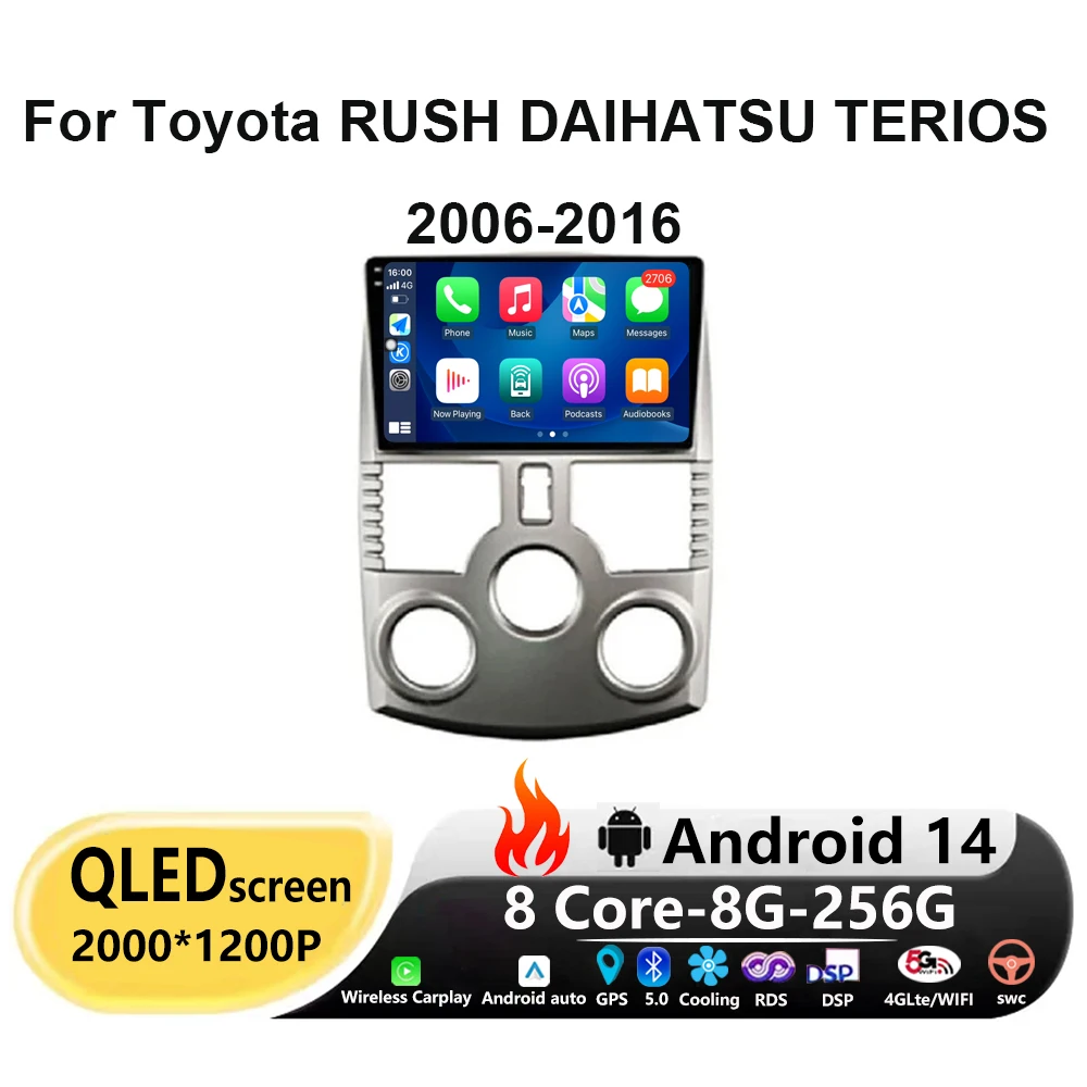 

Android 14 Car Radio For Toyota RUSH DAIHATSU TERIOS 2006-2016 Carplay Multimedia Video Player GPS Navigation Stereo WIFI 4G DSP