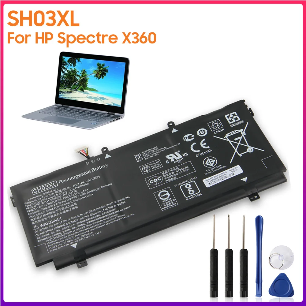 

Original Battery SH03XL TPN-Q178 For HP Spectre X360 CN03XL HSTNN-LB7L 13-W020TU 13-AC013TU Authentic Laptop Battery