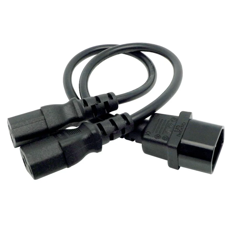 Alimentação y tipo Divisor Adaptador Cabo Único Iec 320 C14 Macho para Duplo C13 Fêmea Curto Cabo para Computador Host Exibição 30cm de - Imagem 2