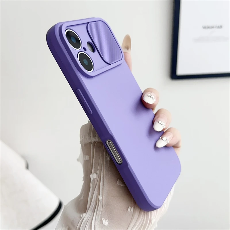Enhanced Shockproof Silicone Bumper Case with Slide Camera Lens Protection