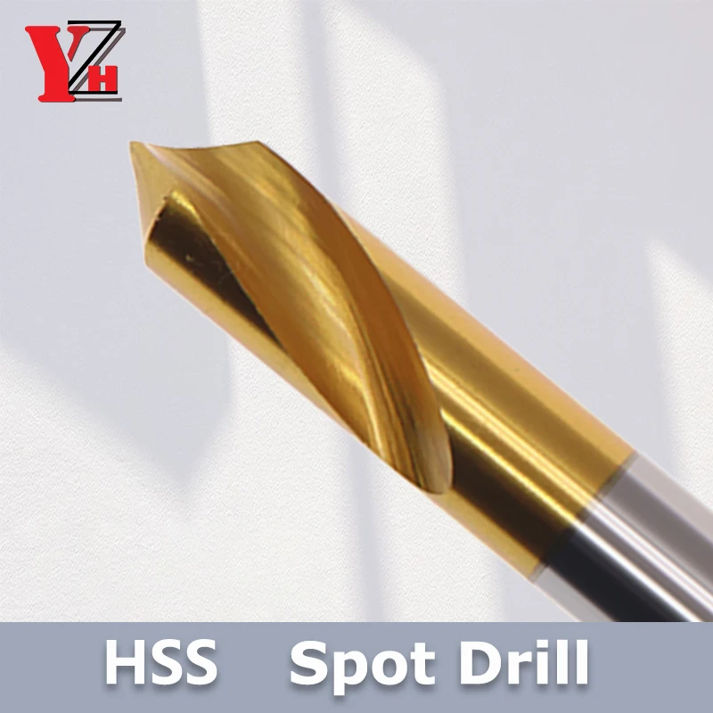 YZH HSS Spot Drill Angle Of 60° 90° 120°  Stub Starting Location center Bit CNC Prepare Guide Pilot Hole Chamfer Machine Tool