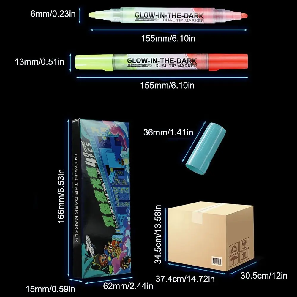 Personalized Dual Tip Marker Pen DIY Graffiti Hand Painting Luminous Pen Magic Pen Glow in The Dark Fluorescent Pen Student Gift 6