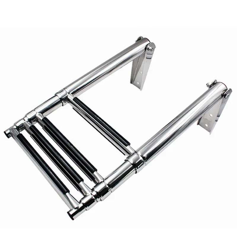 Boat 4-Step Folding Ladder 316 Stainless Steel Telescoping Swimming Platform Ladder Yacht Accessories