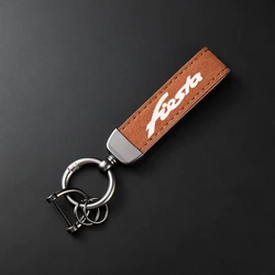 Premium Leather Suede Car Keychain (Brown)