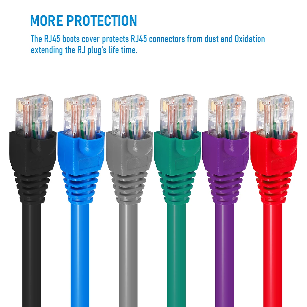 100 Stivali Antistrappo Gialli Per Connettori RJ45 Cat5e Cat6 - LOGICO CBT101YL