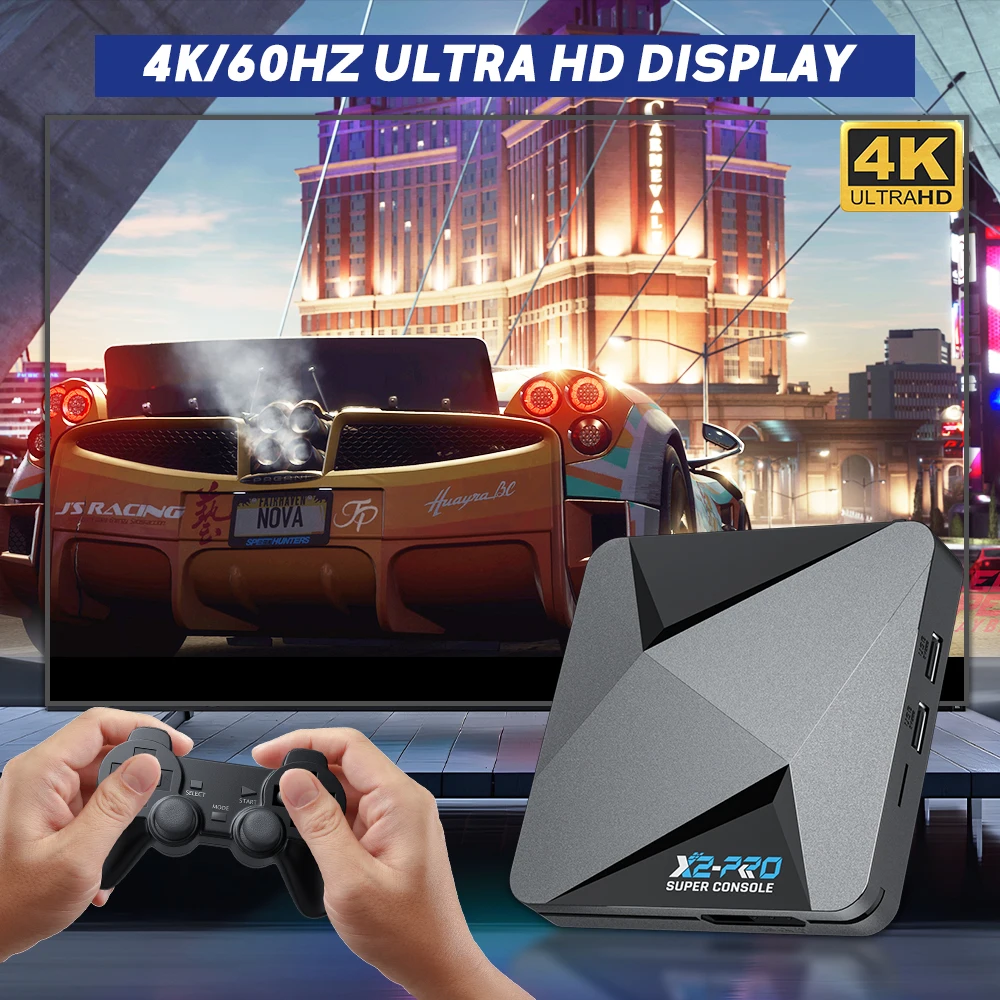 Kinhank Super Console X2 Pro Game Box Console Per Videogiochi Retrò Tv Box 100000 Videogiochi Per Psp/Ps1/Sega Saturn/Dc/N64 Gamepad