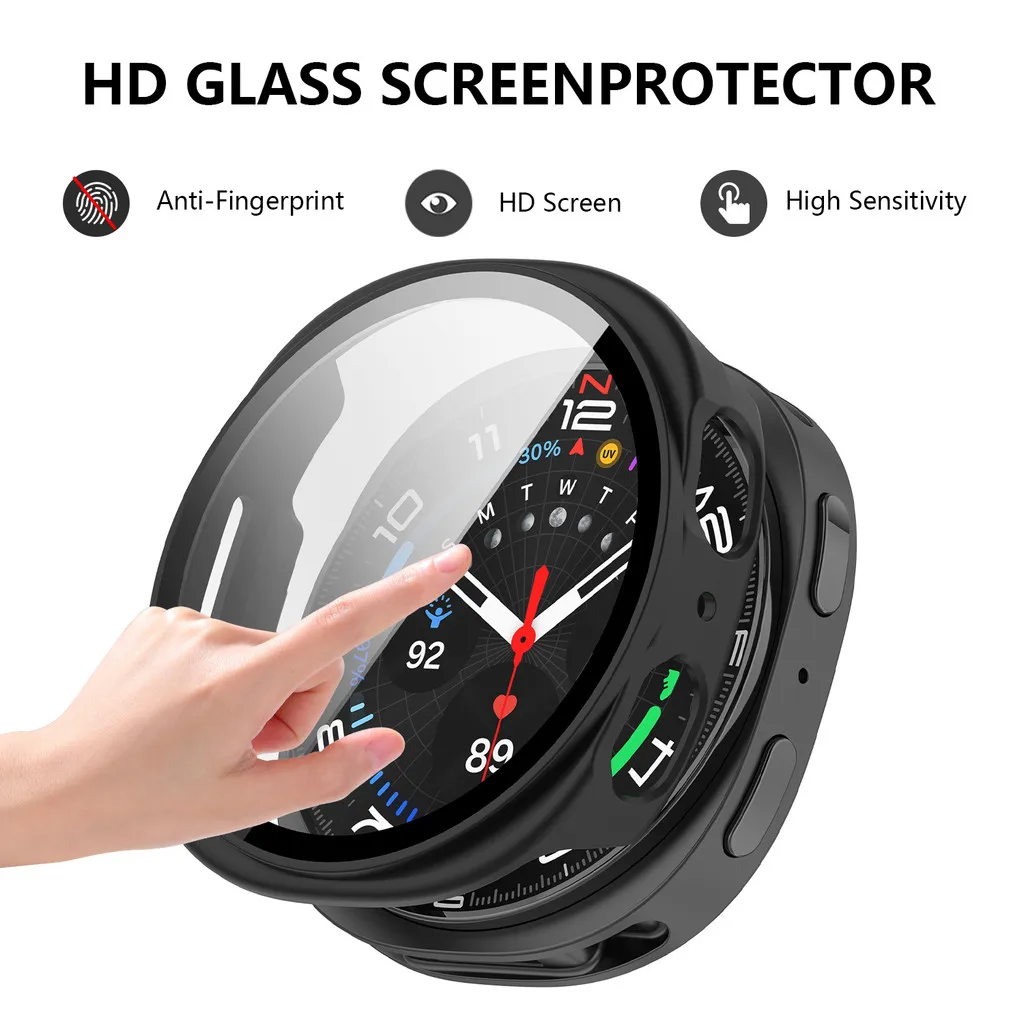 2-in-1 PC Hard Case with Tempered Glass Screen Protector for Watch – 40mm & 44mm