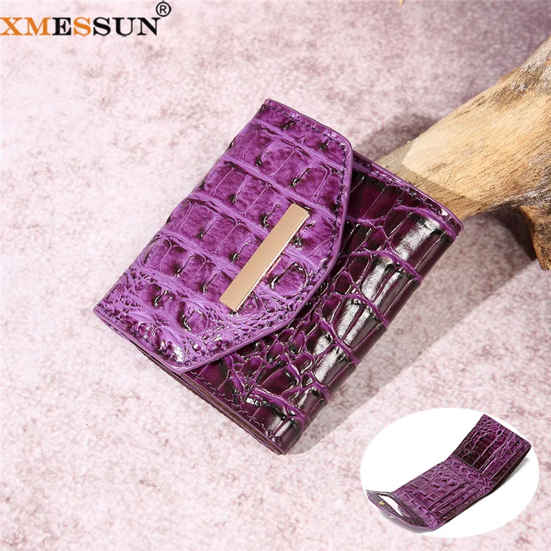 XMESSUN Women New Trendy Crocodile Pattern Short Wallet for Women Fashion Retro High Quality Ladies ID Card Cover Purse Bag
