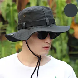 Men Fishing Wide Brim Neck Flap Cover Sun Hat Bucket Hat Hiking Cap