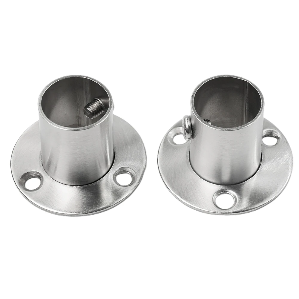 

19.5mm Closet Rod Brackets 22.5mm 26mm Closet Clothes Flange High quality Holder Rod Socket 2 Pcs Bracket Cabinet