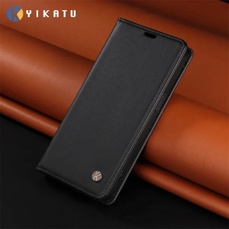 Magnetic Leather Flip Phone Case - Premium Protective Cover with Wallet Function