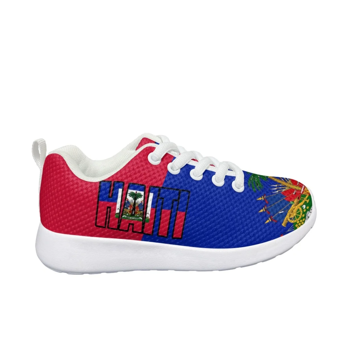 

Haiti Falg Design New Stylish Girls Thick-soled Shoes Comfortable Custom Image Running Shoes For Kids Boys Chaussures De Sport